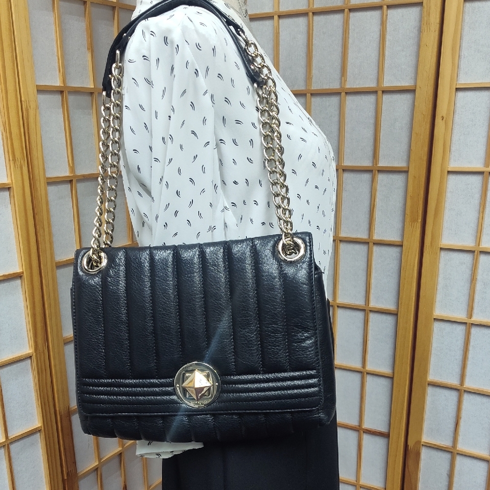 Kate Spade Elegant Black Chain Shoulder/Crossbody Quilted Leather Bag